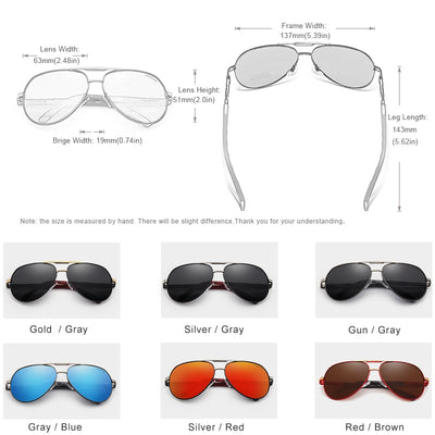 Men Vintage Aluminum Polarized Sunglasses Classic Sun glasses
