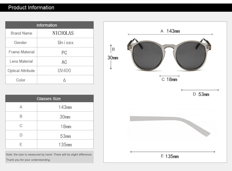 Retro Round Sunglasses Women Men Brand Design