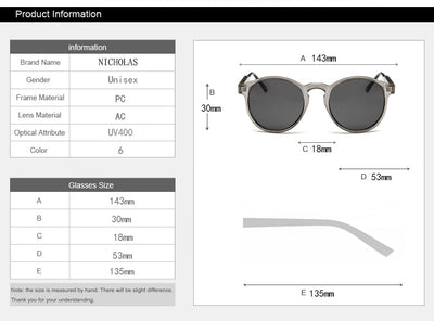 Retro Round Sunglasses Women Men Brand Design