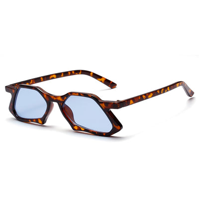 Vintage polygon sunglasses men clear lens
