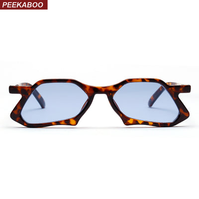 Vintage polygon sunglasses men clear lens