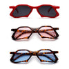 Vintage polygon sunglasses men clear lens