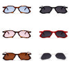 Vintage polygon sunglasses men clear lens