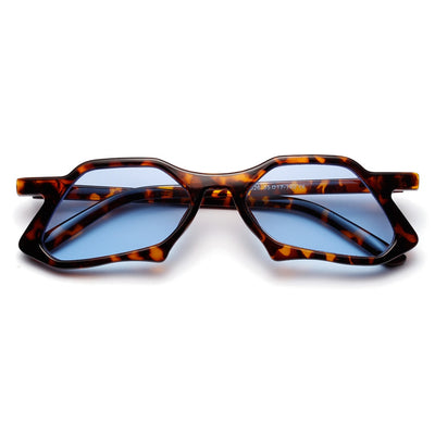 Vintage polygon sunglasses men clear lens