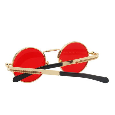 Men Women Metal Frame Round Sunglasses