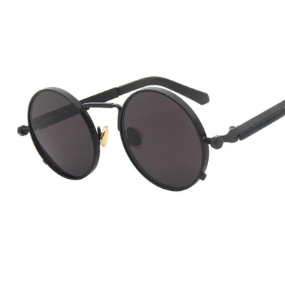 Men Women Metal Frame Round Sunglasses