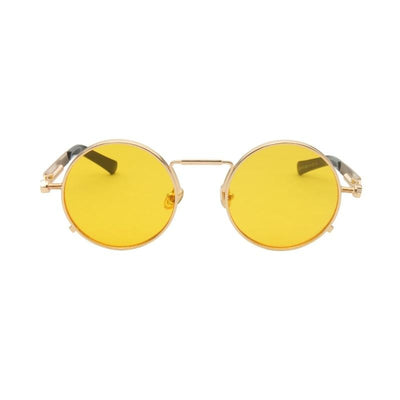 Men Women Metal Frame Round Sunglasses