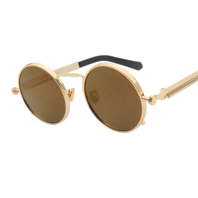 Men Women Metal Frame Round Sunglasses