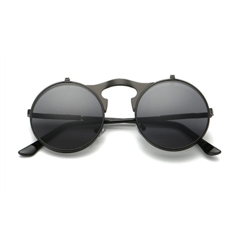 Women Men Brand Designer Retro Round Metal