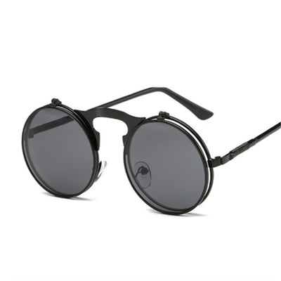 Women Men Brand Designer Retro Round Metal
