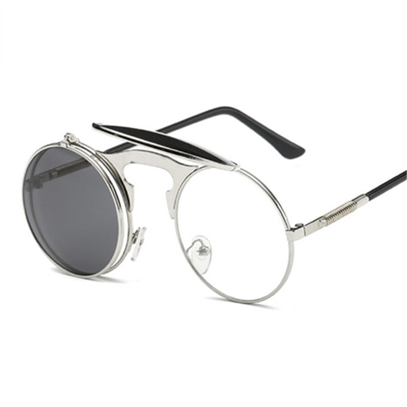 Women Men Brand Designer Retro Round Metal