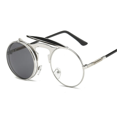 Women Men Brand Designer Retro Round Metal