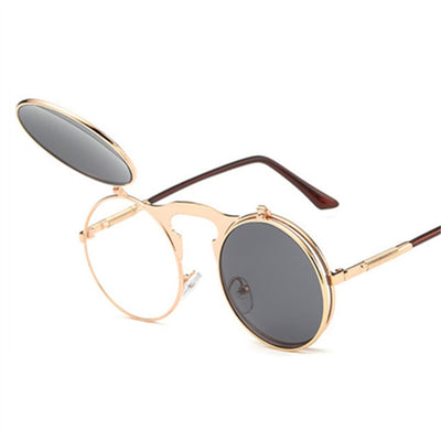 Women Men Brand Designer Retro Round Metal