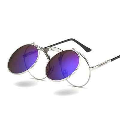 Women Men Brand Designer Retro Round Metal
