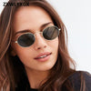 Vintage Oval Small Metal Frame Steampunk Sunglasses
