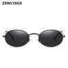 Vintage Oval Small Metal Frame Steampunk Sunglasses