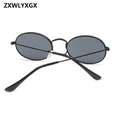 Vintage Oval Small Metal Frame Steampunk Sunglasses