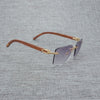 Natural Wood Sunglasses Men Black White Buffalo Horn