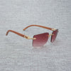 Natural Wood Sunglasses Men Black White Buffalo Horn