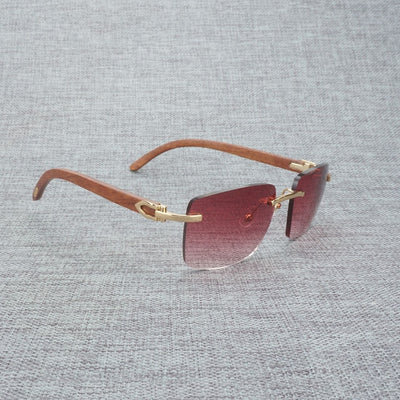 Natural Wood Sunglasses Men Black White Buffalo Horn