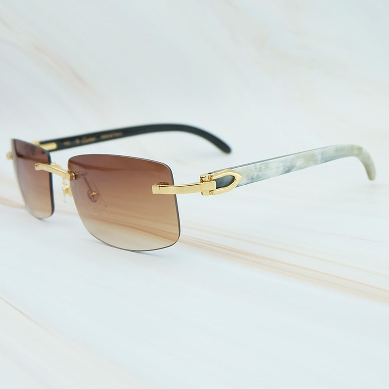 Nature Buffs Horn Sunglasses Men New Trend Fashion