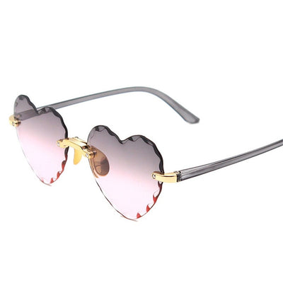 Women Rimless Sunglasses Fashion Heart-shaped Sun Glasses