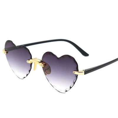 Women Rimless Sunglasses Fashion Heart-shaped Sun Glasses