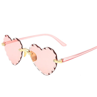 Women Rimless Sunglasses Fashion Heart-shaped Sun Glasses