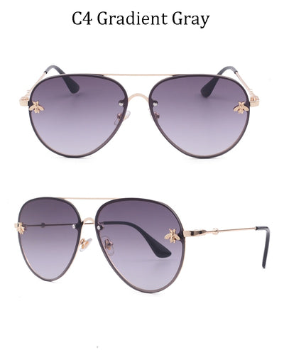 Luxury Brand Designer Female Rimless Sunglasses Aviation