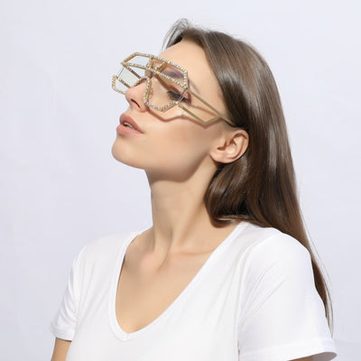 Sunglasses women brand designer luxury geometric