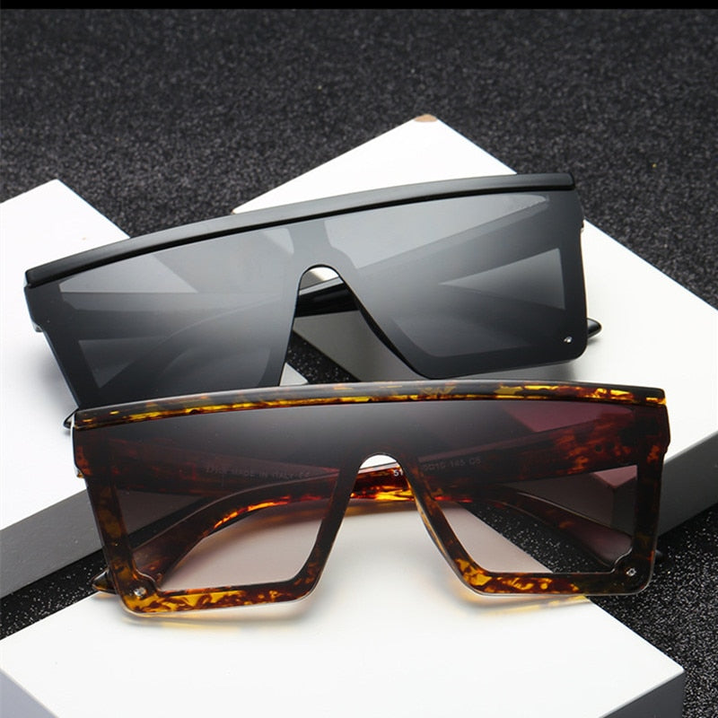 Square Frame Flat Top Sunglasses