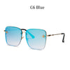 Luxury Brand Designer Female Rimless Sunglasses Aviation