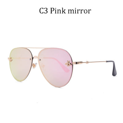 Luxury Brand Designer Female Rimless Sunglasses Aviation