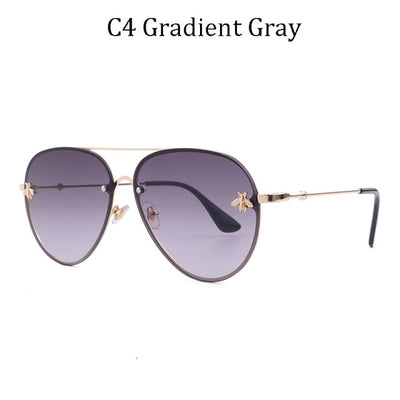 Luxury Brand Designer Female Rimless Sunglasses Aviation