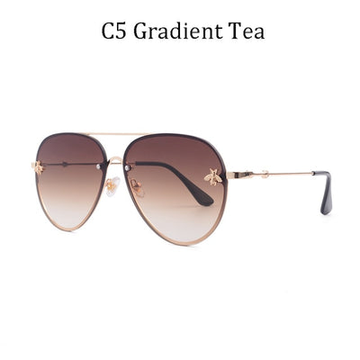 Luxury Brand Designer Female Rimless Sunglasses Aviation