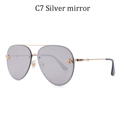 Luxury Brand Designer Female Rimless Sunglasses Aviation