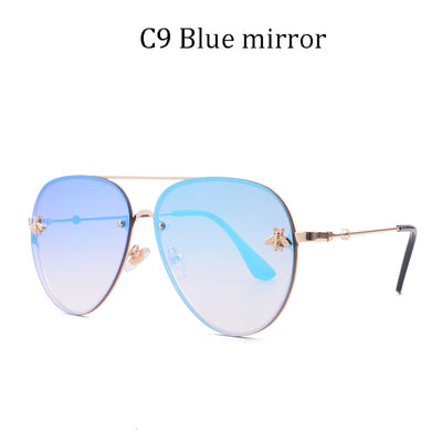 Luxury Brand Designer Female Rimless Sunglasses Aviation