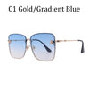 Luxury Brand Designer Female Rimless Sunglasses Aviation