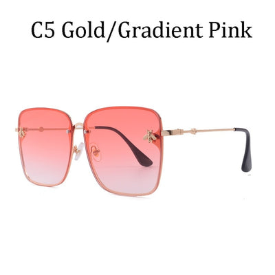 Luxury Brand Designer Female Rimless Sunglasses Aviation