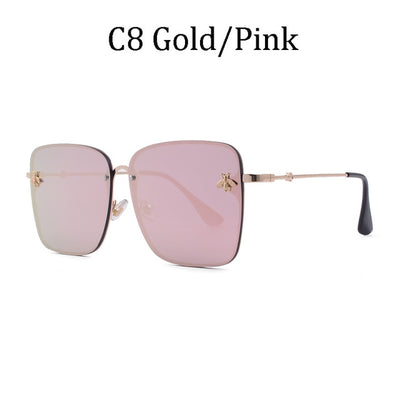 Luxury Brand Designer Female Rimless Sunglasses Aviation