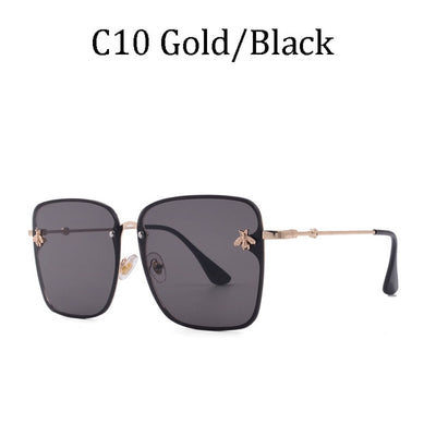 Luxury Brand Designer Female Rimless Sunglasses Aviation