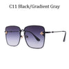 Luxury Brand Designer Female Rimless Sunglasses Aviation