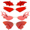 Luxury Fashion Fire Flame Sunglasses Women Rimless