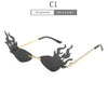 Luxury Fashion Fire Flame Sunglasses Women Rimless