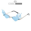 Luxury Fashion Fire Flame Sunglasses Women Rimless