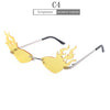 Luxury Fashion Fire Flame Sunglasses Women Rimless