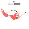 Luxury Fashion Fire Flame Sunglasses Women Rimless