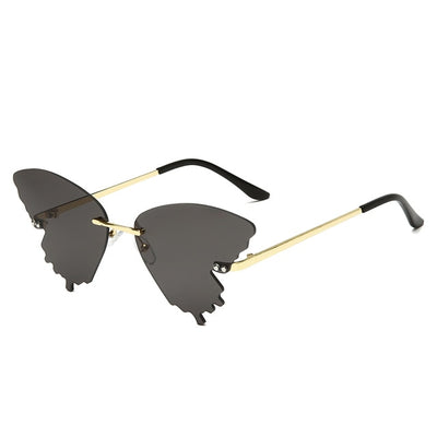 Luxury Fashion Fire Flame Sunglasses Women Rimless