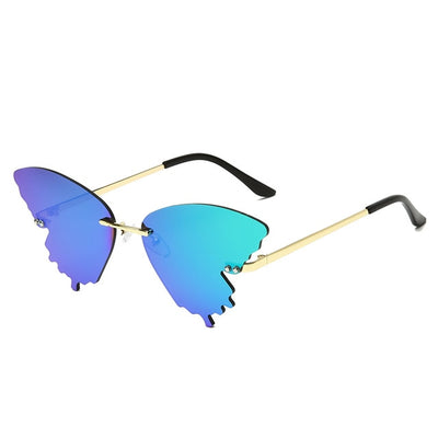 Luxury Fashion Fire Flame Sunglasses Women Rimless