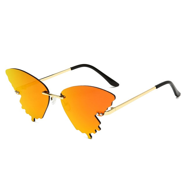 Luxury Fashion Fire Flame Sunglasses Women Rimless